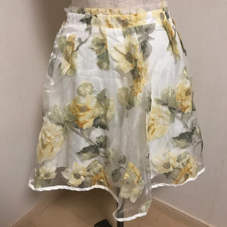 花柄オーガンジースカート(ひざ丈スカート)