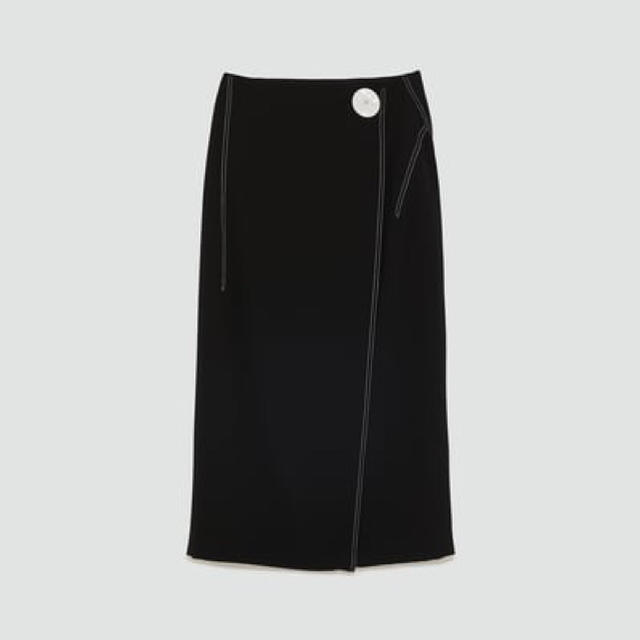 ZARA(ザラ)のzara コントラストステッチ入りラップスカート レディースのスカート(その他)の商品写真