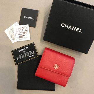 シャネル(CHANEL)のCHANEL /折りたたみ 財布/ 赤 /シャネル(財布)