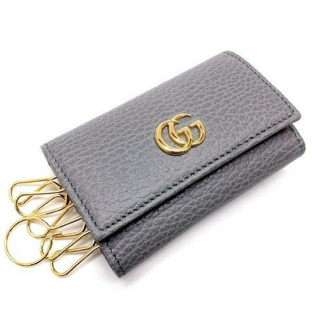GUCCI グッチプチ モーマント 6連キーケース レザー グレー 未使用超美品 新色追加 タイムセール中♪ヴェルサーチのキーケース