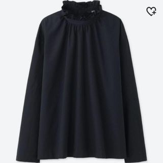 ユニクロ(UNIQLO)のユニクロ フリル ハイネック ブラウス(シャツ/ブラウス(長袖/七分))