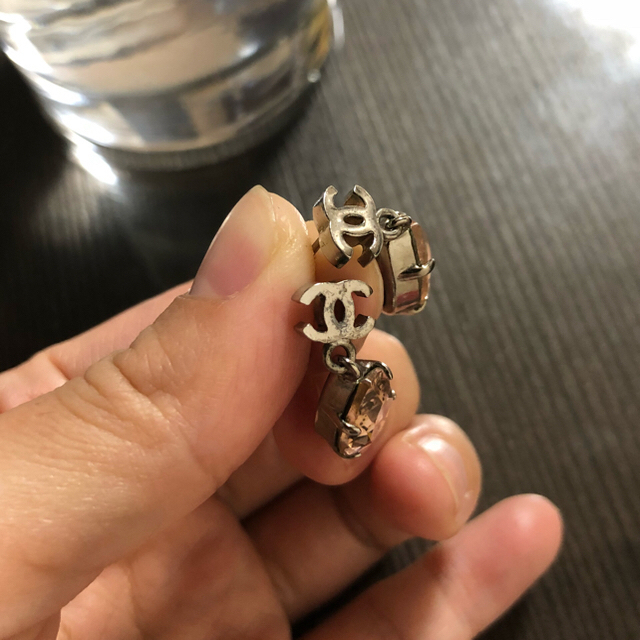 CHANEL(シャネル)のシャネル ドロップ ピアス ピンク used レディースのアクセサリー(ピアス)の商品写真