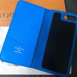 ルイヴィトン(LOUIS VUITTON)のLV.ヴィトン.スマホケース.iPhone8+.ブルー.7+.フォリオ.(iPhoneケース)