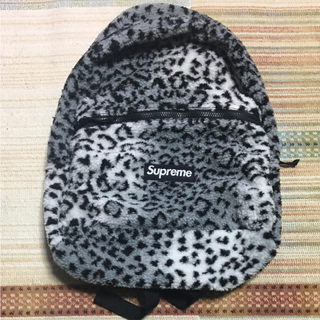 話題の人気 Leopard Supreme - Supreme Fleece レオパード Backpack バッグパック/リュック