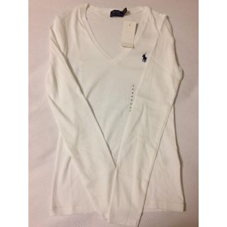 ポロラルフローレン(POLO RALPH LAUREN)の新品 POLO RALPH LAUREN ロンT カットソー 白 ホワイト S(Tシャツ(長袖/七分))