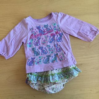 アナスイミニ(ANNA SUI mini)のアナスイミニ Tシャツ＆フリルパンツ セット 80(Ｔシャツ)