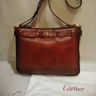 カルティエ(Cartier)のカルティエバッグ　　ヴィンテージショルダーバッグ　ボルドー(ショルダーバッグ)