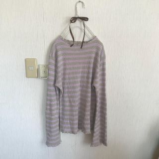 フラワー(flower)のfrill mulch border knit(ニット/セーター)