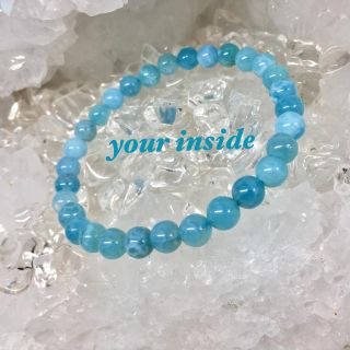 ラリマーブルーアゲート6㎜ 天然石パワーストーンブレスレット(ブレスレット/バングル)