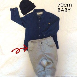 ベビーギャップ(babyGAP)のグレー スウェットパンツ70cm(その他)