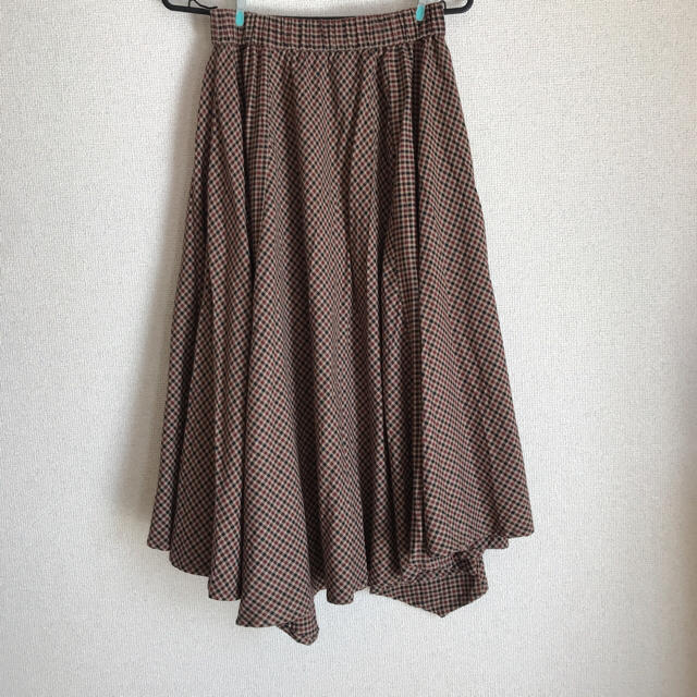 JEANASIS(ジーナシス)のJEANASIS チェックハンカチーフアシメスカート レディースのスカート(ロングスカート)の商品写真