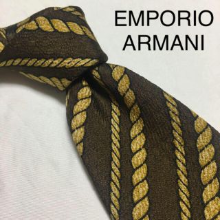 エンポリオアルマーニ(Emporio Armani)の美品 EMPORIO ARMANI ブラウン ロープ柄(ネクタイ)