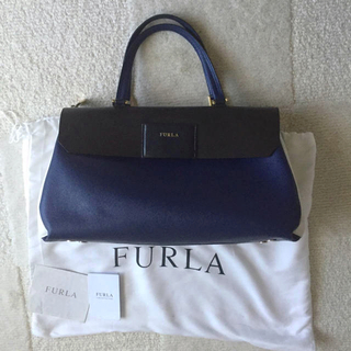 フルラ(Furla)のフルラ  FURLA バッグ ビジネス ハンドバッグ A4 紺 白 ネイビー(ハンドバッグ)