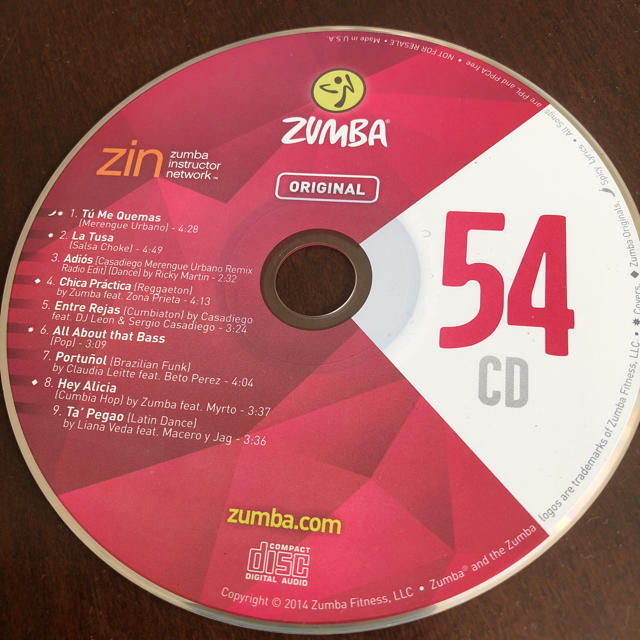 Zumba(ズンバ)のZumba CD original 54 エンタメ/ホビーのCD(クラブ/ダンス)の商品写真