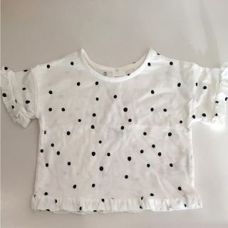 ネクスト(NEXT)の【SALE】★ next ドット柄フリルTシャツ★ホワイト 6-9mths(Ｔシャツ)