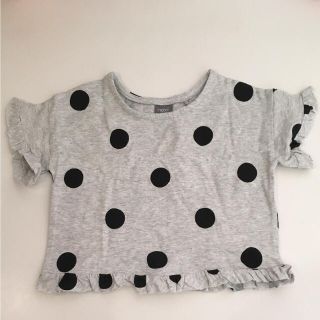 ネクスト(NEXT)の★ next ドット柄フリルTシャツ★グレー 6-9mths(Ｔシャツ)