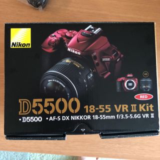 ニコン(Nikon)のニコン D5500 18-55 VR2 レンズキット 一眼レフ カメラ レッド(デジタル一眼)