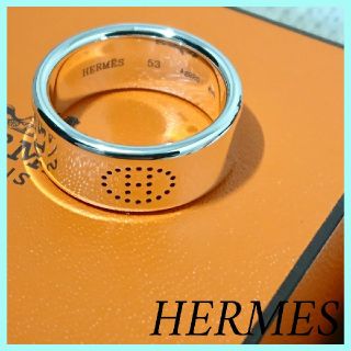 エルメス(Hermes)の極美品 エルメス エクリプス リング/エブリン リュバン 正規品(リング(指輪))