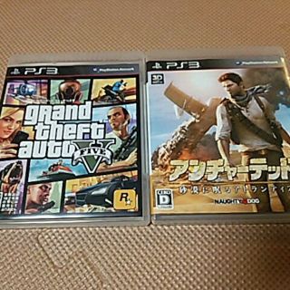 PS3 GTA5とアンチャーテッド砂漠～セット(家庭用ゲームソフト)