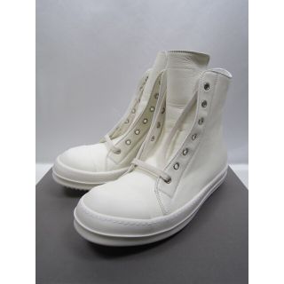 定価16万 新品 RICK OWENS ハイトップ レザー スニーカー ミルク (スニーカー)