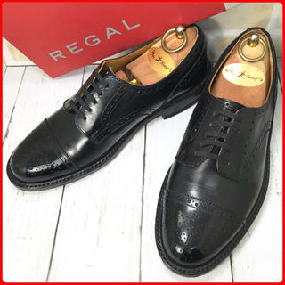リーガル(REGAL)のfa様専用 REGAL ストレート メダリオン 25.0cm 2E 革靴 黒色(ドレス/ビジネス)