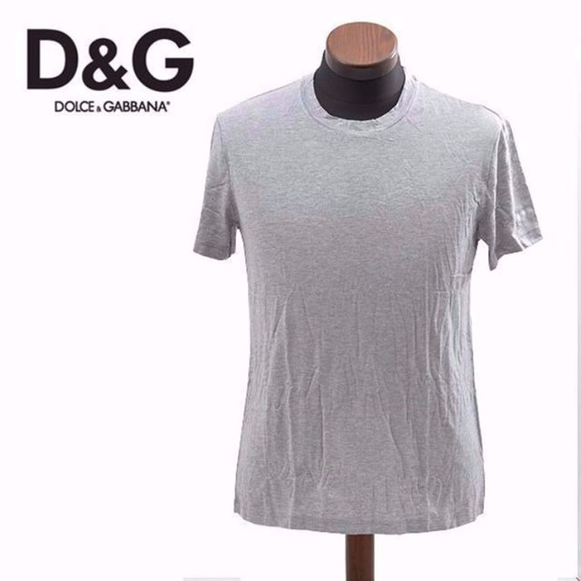 DOLCE&GABBANA(ドルチェアンドガッバーナ)のD&G メンズ 丸首/クルーネック モダール 半袖Tシャツ グレー〔サイズ5〕 メンズのトップス(その他)の商品写真