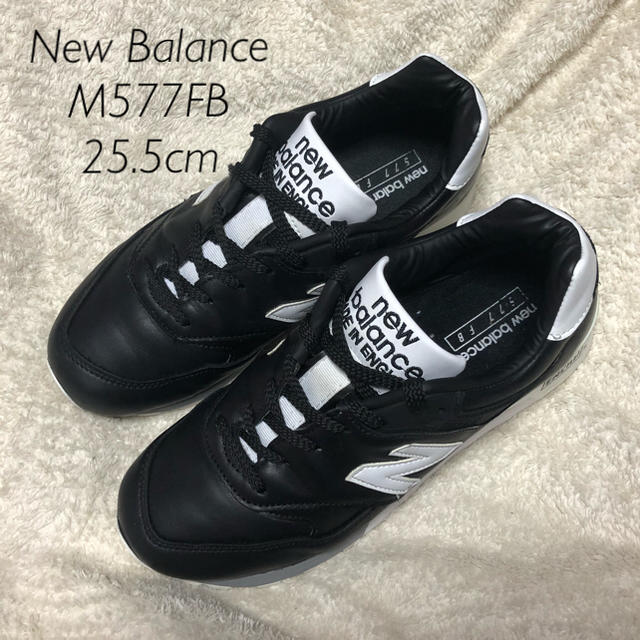 New Balance(ニューバランス)のNew Balance M577FB 25.5cm UK 黒 レザー メンズの靴/シューズ(スニーカー)の商品写真