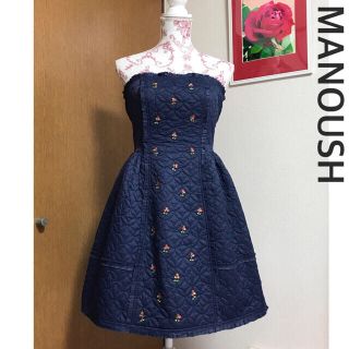 新品 マヌーシュ♡ビジューベアワンピ