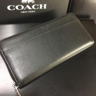 コーチ(COACH)の春セール品❣️新品コーチ長財布F74977ブラック グレインレザー(長財布)