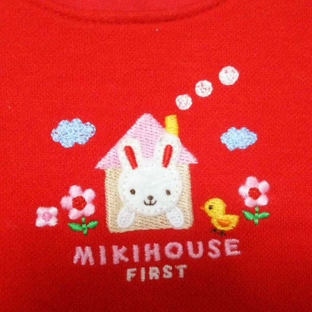 mikihouse(ミキハウス)の美品 ミキハウス ジャンパースカート80 キッズ/ベビー/マタニティのベビー服(~85cm)(ワンピース)の商品写真