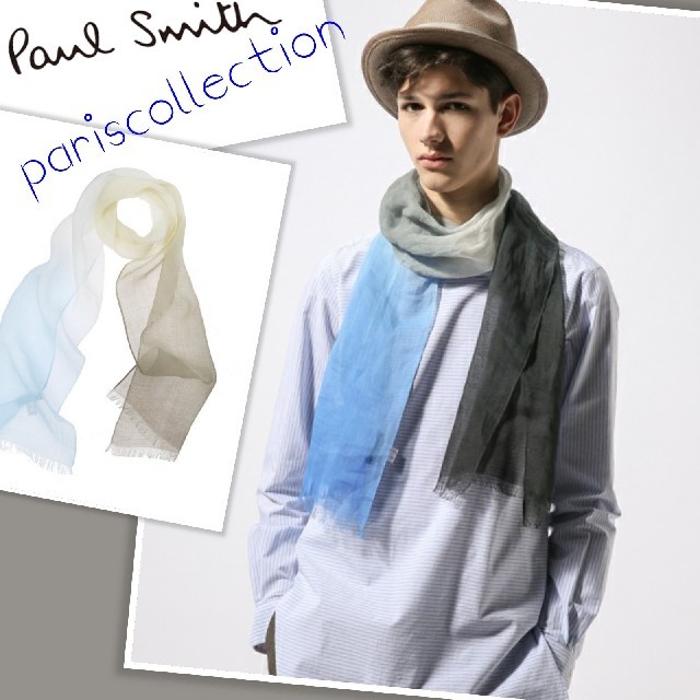 新品 セール Paul Smith スカーフ☆素敵男女兼用パリコレクション着用型