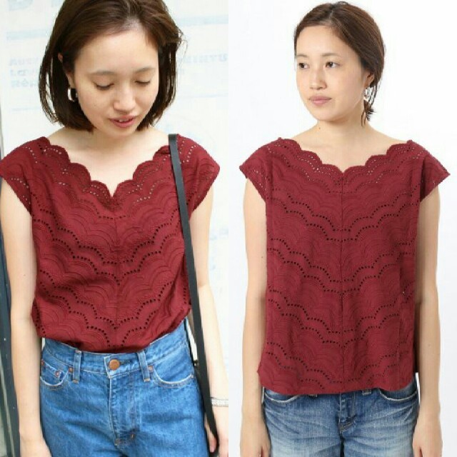 美品 ???? SLOBE IENA レース フレンチリーブ ブラウス