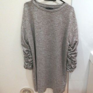 ザラ(ZARA)の【美品】ZARA 　袖ドレープチュニックワンピース(ひざ丈ワンピース)