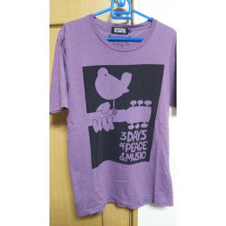 ヒステリックグラマー(HYSTERIC GLAMOUR)の難あり！HGキムタク着Woodstock Tシャツ パープルM(Tシャツ/カットソー(半袖/袖なし))