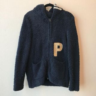 ジェラートピケ(gelato pique)のジェラート ピケ モコモコ ロゴ刺繍ショールカーディガン PMNT144900(カーディガン)