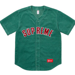 シュプリーム(Supreme)の希少XL！Corduroy Baseball Jersey Dusty Teal(シャツ)