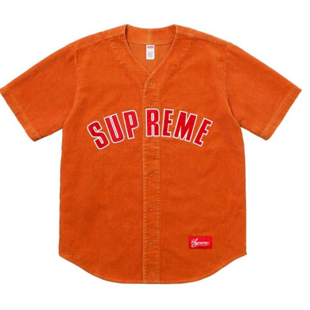 supreme baseball jersey オレンジsトップス