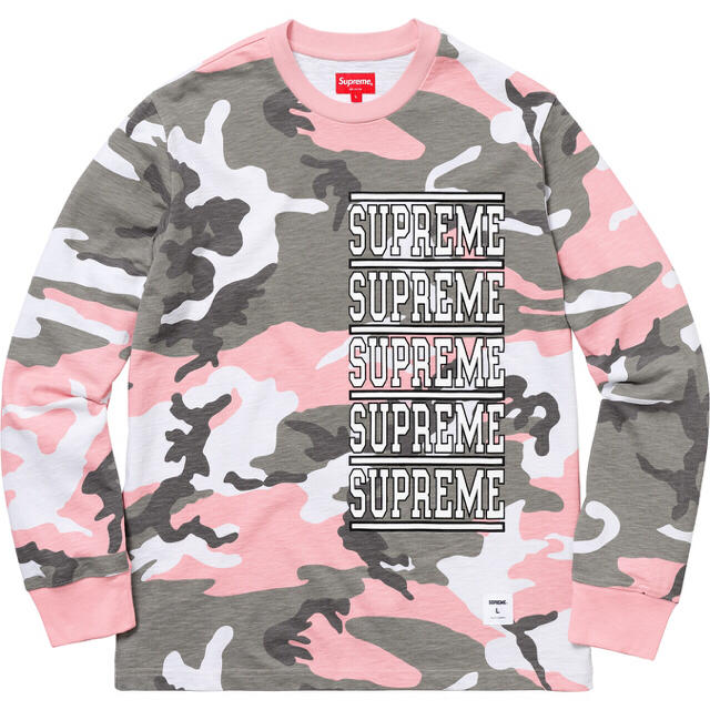 Supreme(シュプリーム)のsupreme Stacked L/S Top Pink Camo メンズのトップス(Tシャツ/カットソー(七分/長袖))の商品写真