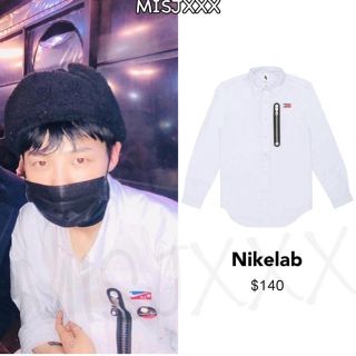 ナイキ(NIKE)のGD着 希少XS nikelab R.T. Oxford shirt ブルー(シャツ)