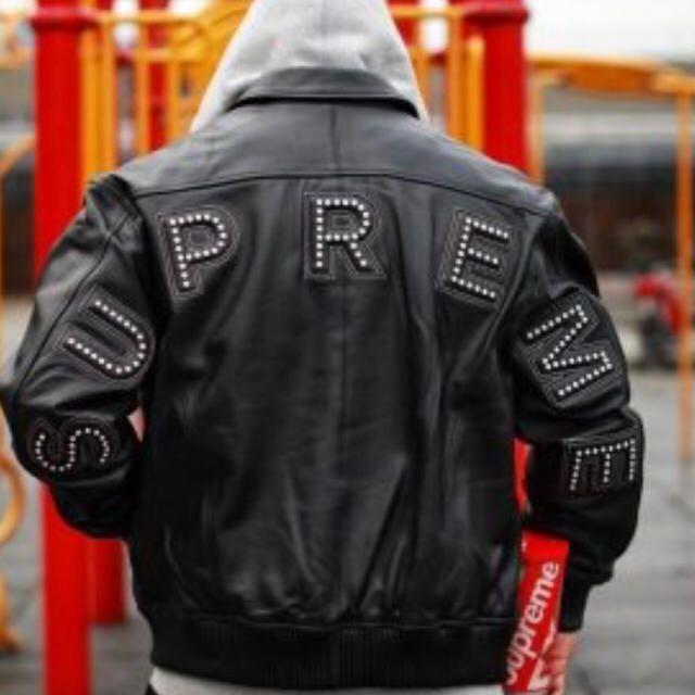 Supreme - 【M】本日発送 Studded Arc Logo Leather Jacket