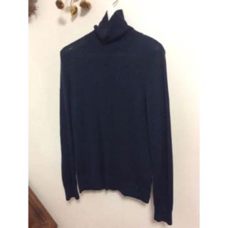 ランズエンド(LANDS’END)の【美品】ランズエンド　洗えるセーター レディース L 黒　(ニット/セーター)