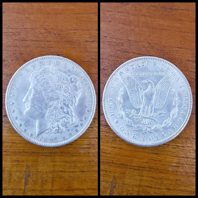コインペンダントトップ アメリカ 1ドル銀貨 モルガンダラー コインペンダントトップ アメリカ 1ドル銀貨 モルガンダラー