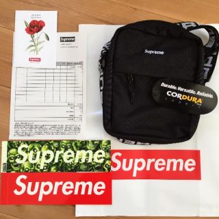 シュプリーム(Supreme)の付属品付 supreme shoulder bag 黒 2018ss ステッカー(ショルダーバッグ)