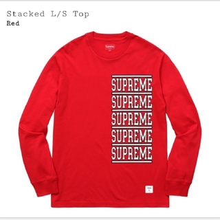 シュプリーム(Supreme)の新品 Supreme  stacked L/S top  ロンT レッド L(Tシャツ/カットソー(七分/長袖))