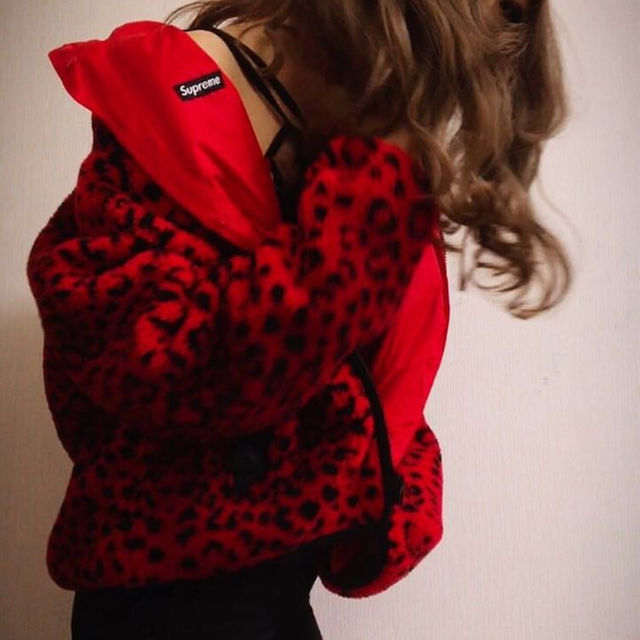 【L】Leopard Fleece Reversible Jacket
