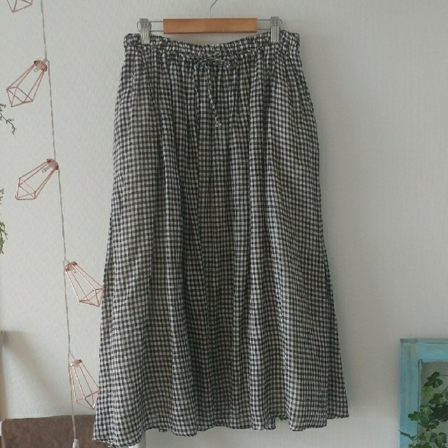 nest Robe(ネストローブ)のおまけ付き。ネストローブ ギンガムチェックギャザースカート レディースのスカート(ロングスカート)の商品写真