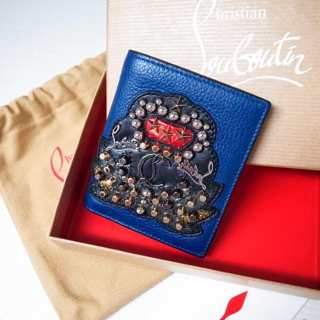 Christian Louboutin(クリスチャンルブタン)の正規品♡美品♡ルブタン　折りたたみ財布　クラウン　パロス　ネイビー　バッグ　財布 メンズのファッション小物(折り財布)の商品写真