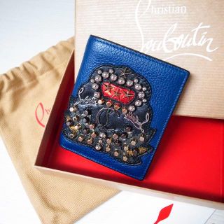 クリスチャンルブタン(Christian Louboutin)の正規品♡美品♡ルブタン　折りたたみ財布　クラウン　パロス　ネイビー　バッグ　財布(折り財布)