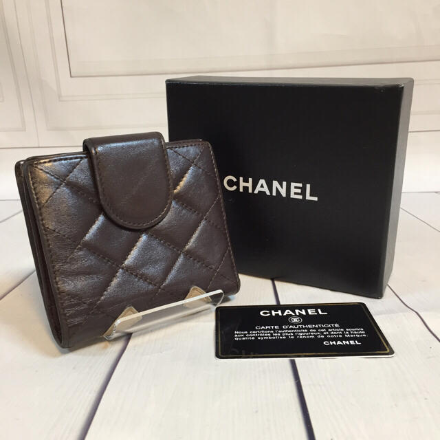 CHANEL(シャネル)のCHANEL シャネル レザー 折財布 がま口 カンボライン レディースのファッション小物(財布)の商品写真