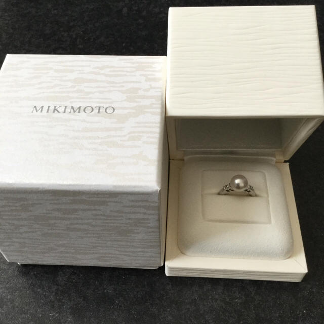 MIKIMOTO - 【月&海】ミキモトダイヤ付きパールリング8.9mm約9.5号